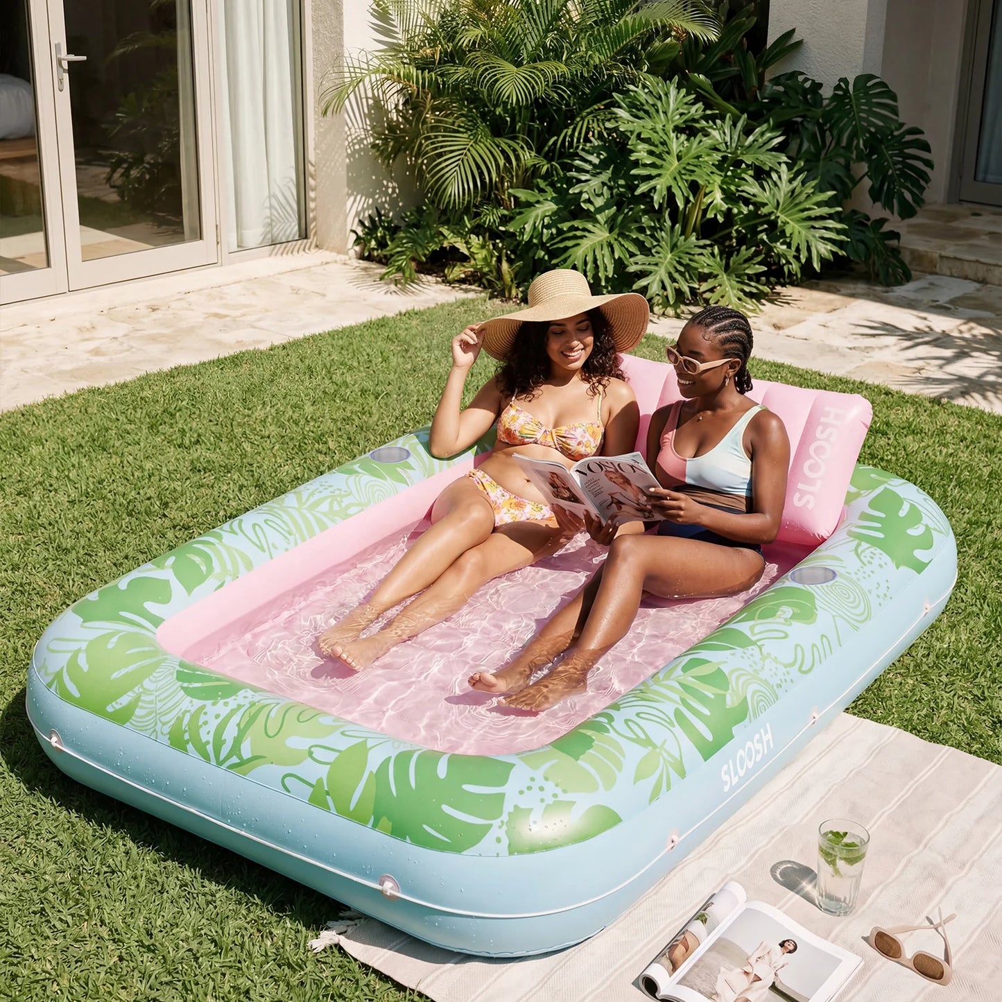 SLOOSH Inflatable Tanning Pool Lounger Float